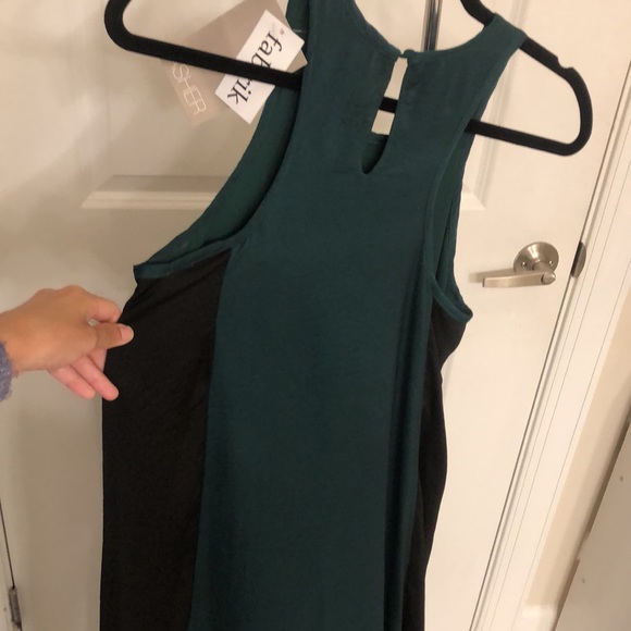 *NWOT* High-Low Green & Black Dress - Picture 7 of 8